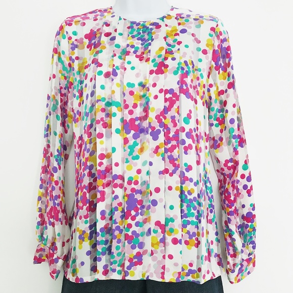 NICOLA Tops - Nicola Vintage Polka Dot Blouse